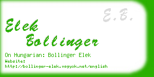 elek bollinger business card